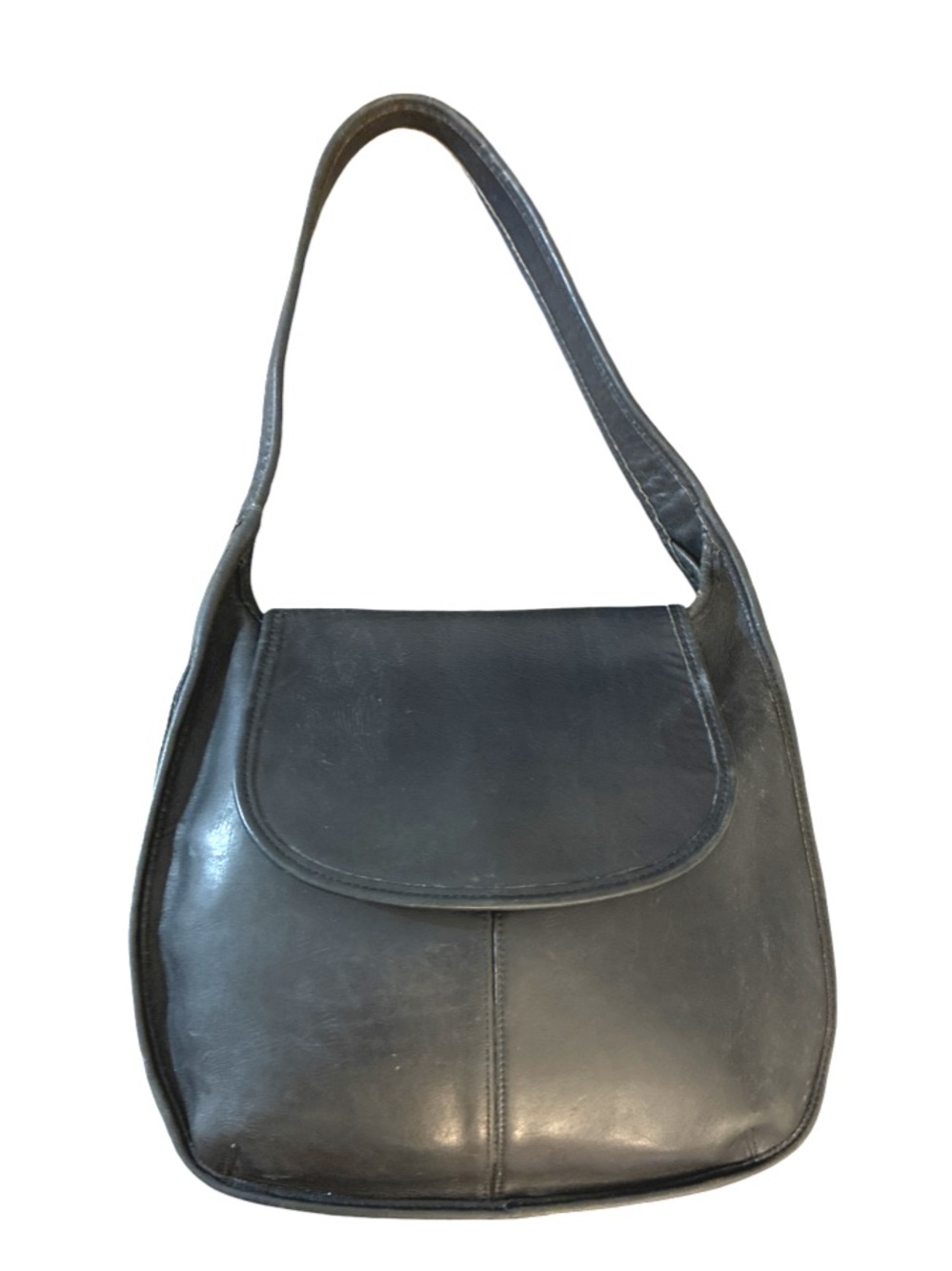 Coach 9029 Vintage Black Leather Ergo Flap Leather Shoulder Bag